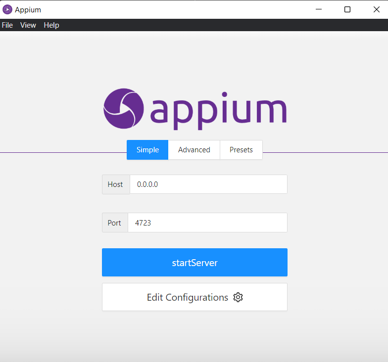 Appium Inspector screenshot 1